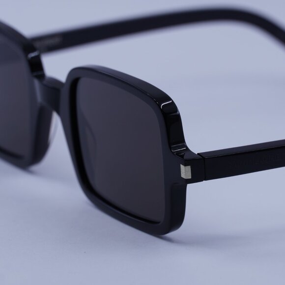 Saint Laurent SL332 001 Sunglasses Black Rectangle Frame, Black Lenses - Picture 2 of 11